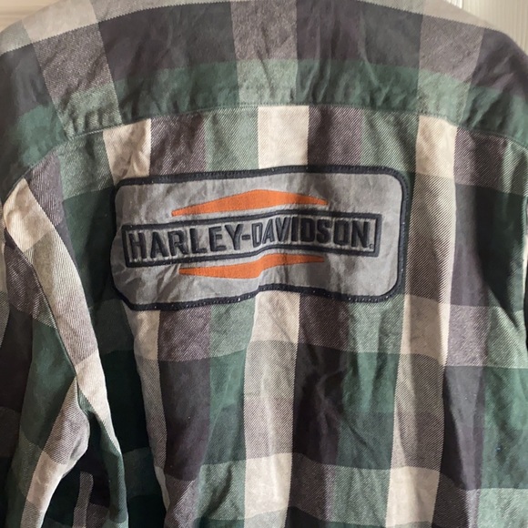 Harley Davidson plaid shop style shirt, heavy shirt. - Picture 4 of 4